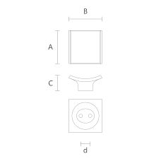 Square wooden handle with drawing