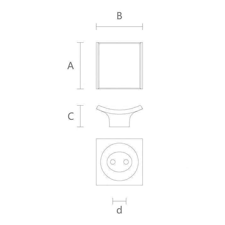 Square wooden handle with drawing
