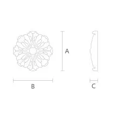 Rose R-005 as an interior decoration element drawing
