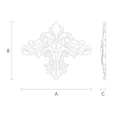 Wooden item with carving N-153 drawing