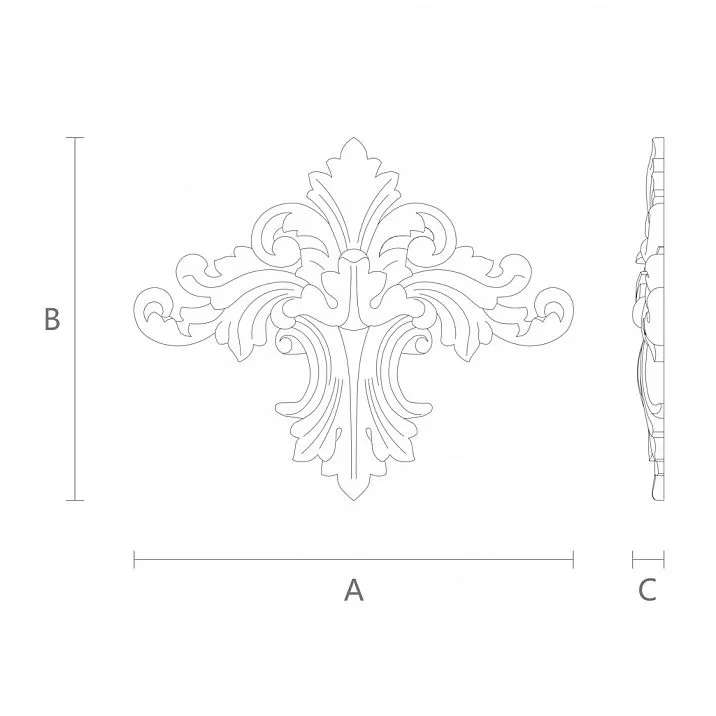 Wooden item with carving N-153 drawing