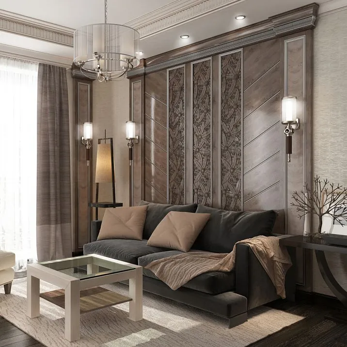 Carved trim K-103 from wood for ceiling, interior decor