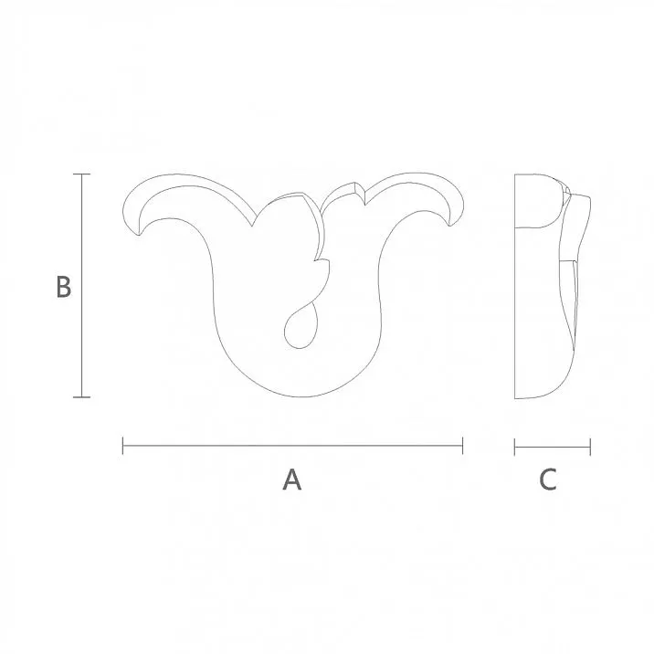 Wooden carved inlay N-311, drawing