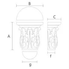 Architectural Carved Capital KL-027 Drawing