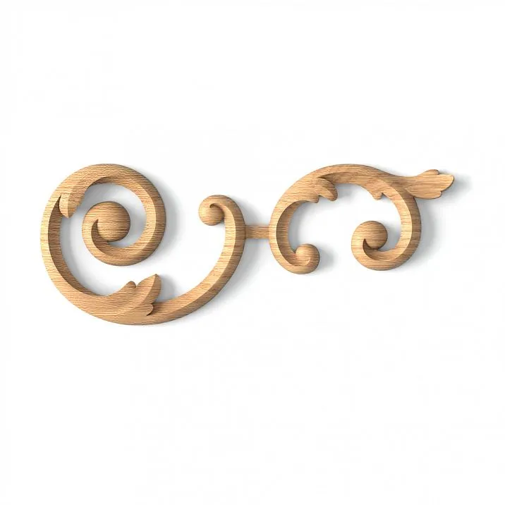 Wooden decorative element N-284R with wood carving