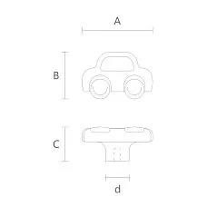 Children's furniture handle Car HL-046M from the decor store Stavros - drawing