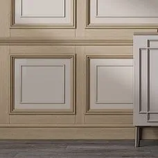 Two types of wood: beech and oak for skirting or casing, as well as MDF