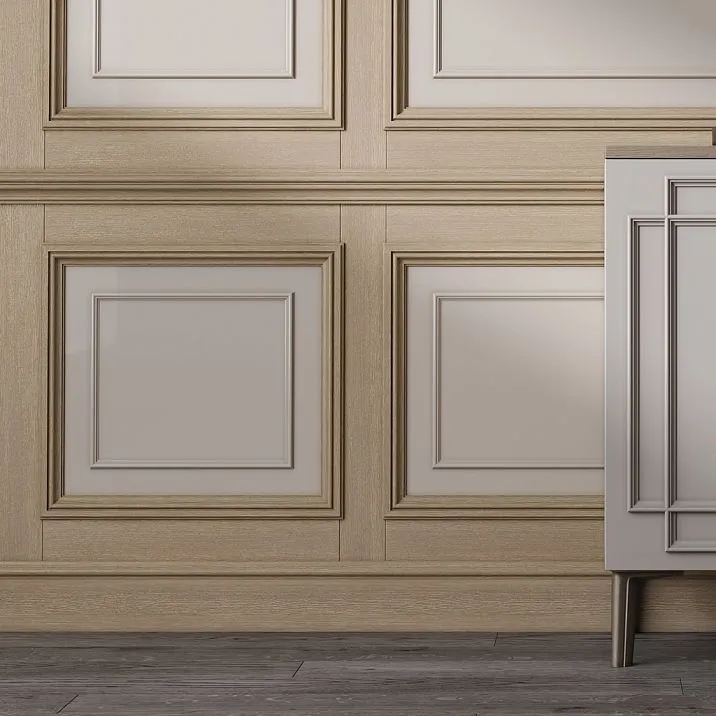 Two types of wood: beech and oak for skirting or casing, as well as MDF