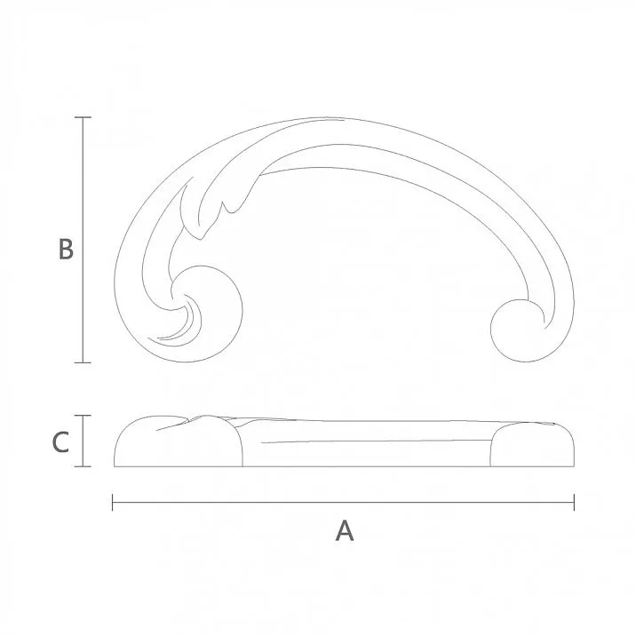Carved wooden insert N-288L in romantic style drawing