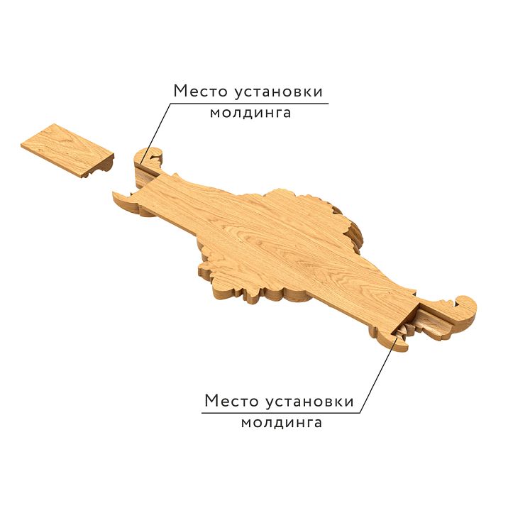 Decorative element N-434 - reverse side with molding mounting location