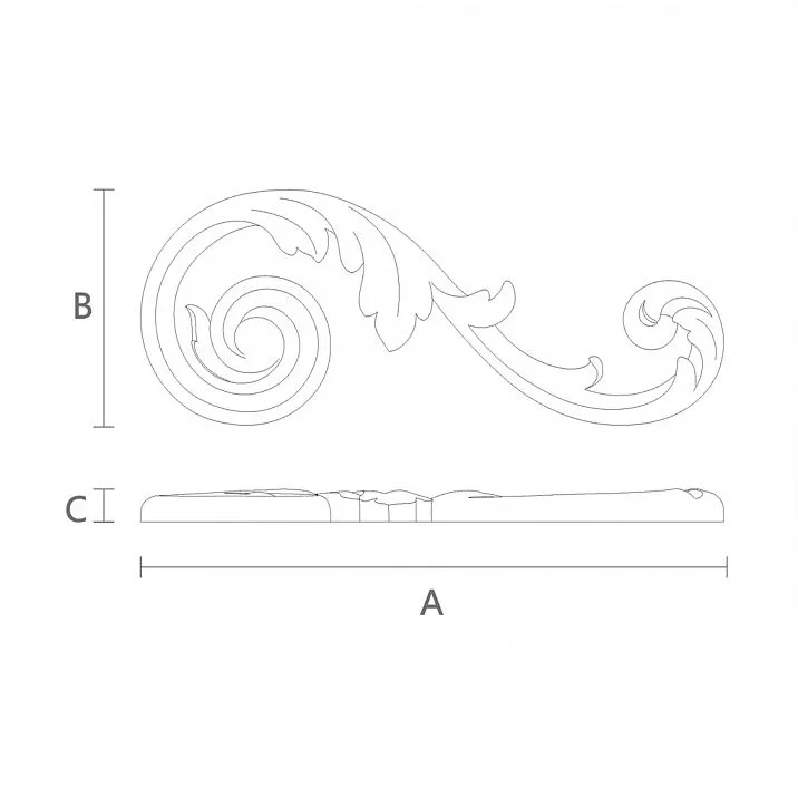N-295R Carved Inlay Drawing