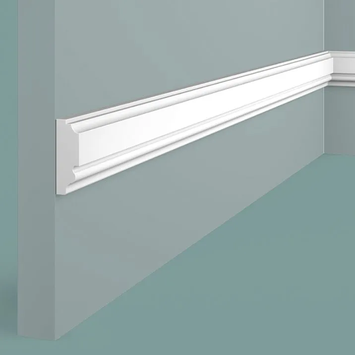 Wall Molding D35V1 White Polystyrene Hi Wood with classic relief 35x12x2000 mm
