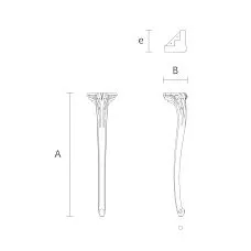Drawing of carved wooden leg for console