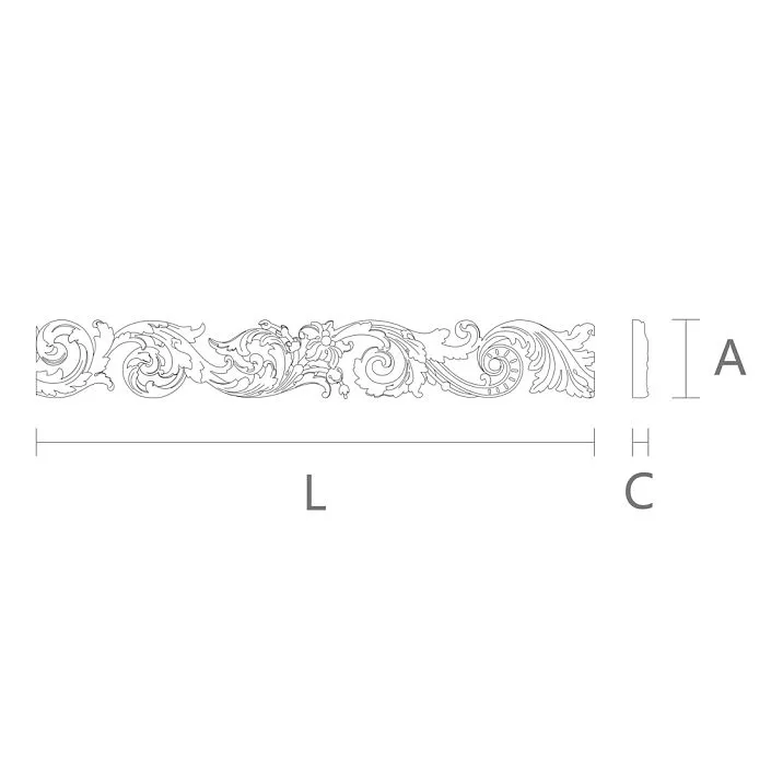 Polyurethane wall molding KPU-062, scheme for dimensions