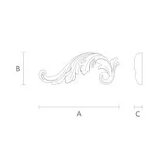 Wooden inlay with carving in the form of a sun and plant elements