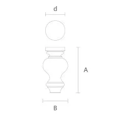 Drawing of legs for a bedside table for sofa, chair