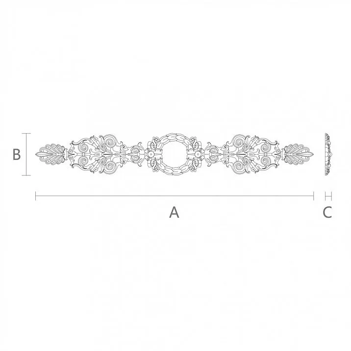 Резная накладка N-278 - деревянный декор чертеж