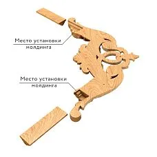 Carved applique MLD-2U-1, mounting scheme for molding