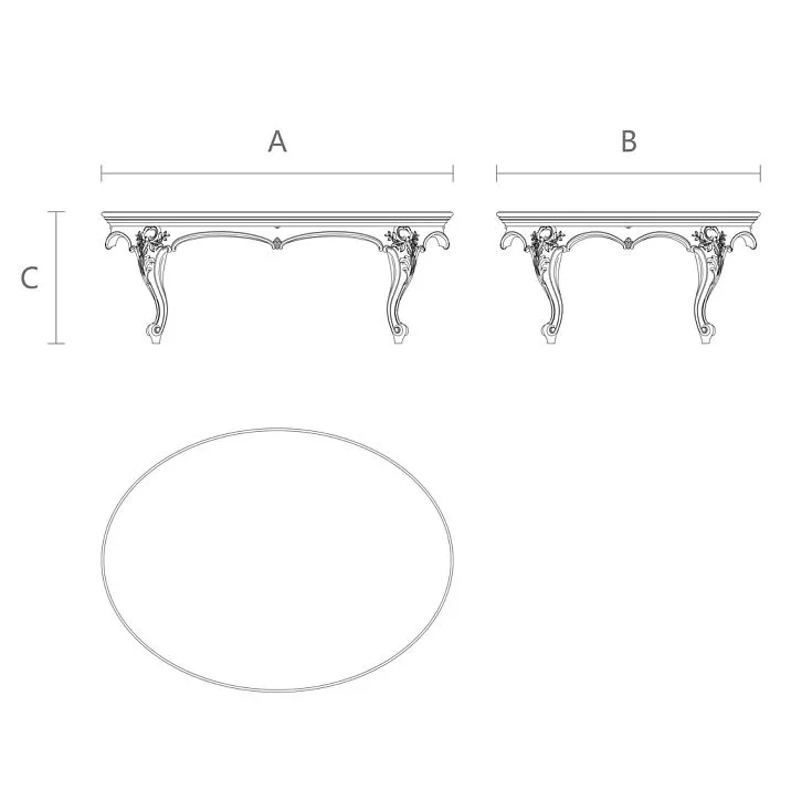 Coffee table Versailles 002-010 drawing