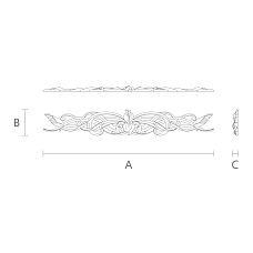 Oak or Beech Inlay N-057-1 with Carved Ornament Drawings
