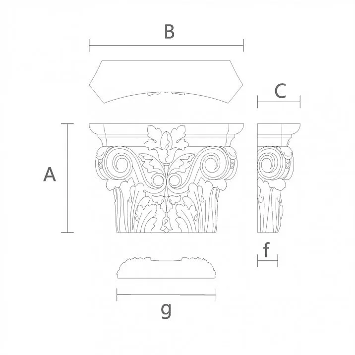 Capital for Interior Doors KL-014 Drawing