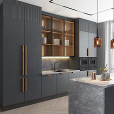 ручка деревянная, ручка для мебели, ручка-скоба, ручка мебельная, ручка для шкафов вид на фасадах