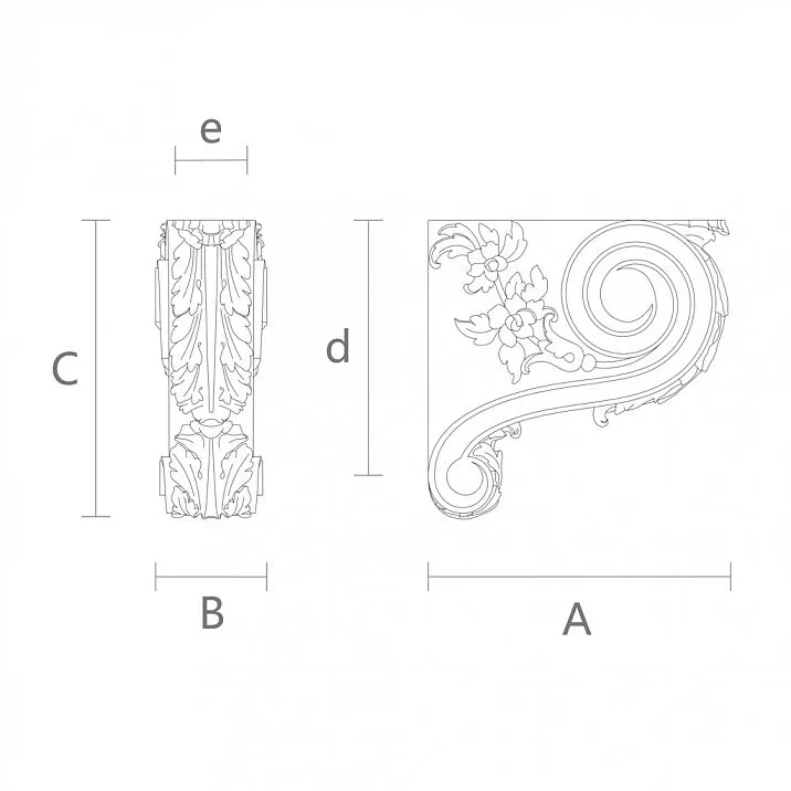 Elegant KR-032 bracket for home decor drawing