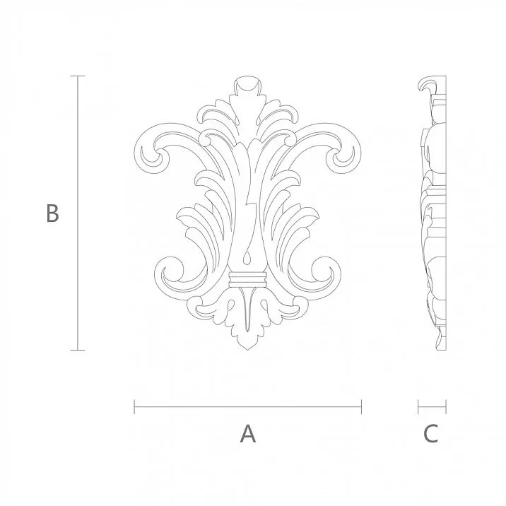 Carved wooden overlay N-094, decorative drawing