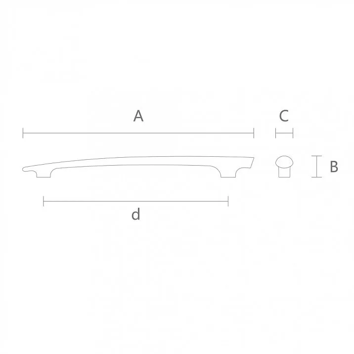 Wooden furniture handle view on the facade