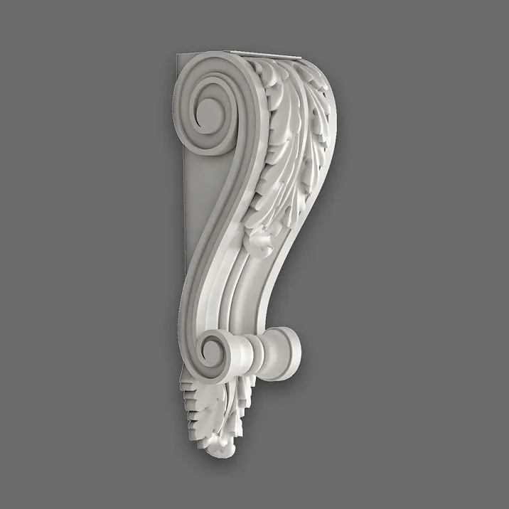 Molded decorative bracket for walls, console KRPU-010 made of polyurethane