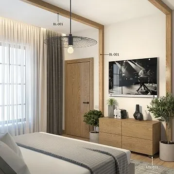 Decorative wooden beam BL-001 made of MDF with natural oak veneer &mdash; overall appearance of the product