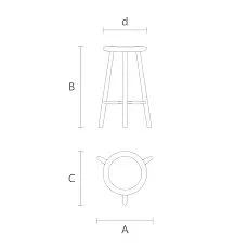 Half-bar stool Ivar 011-002 drawing