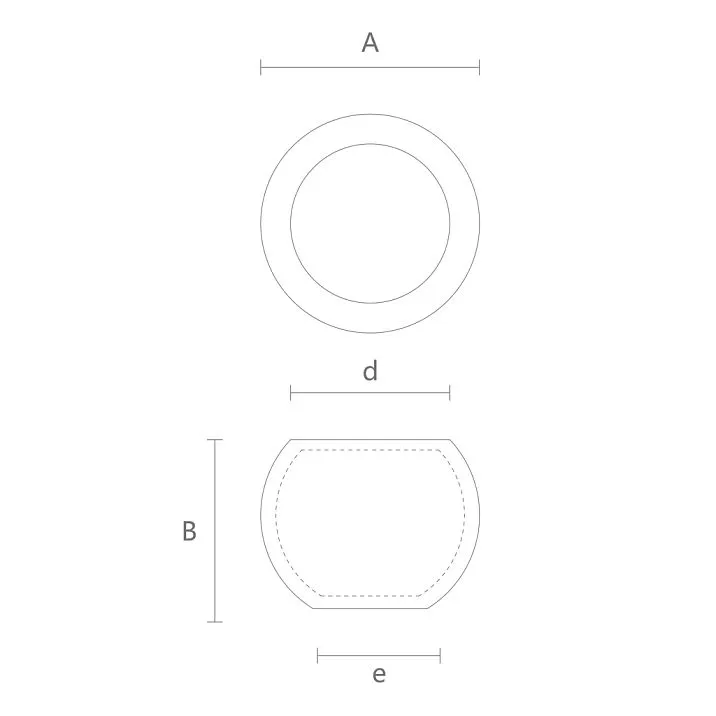 Schematic drawing of the spherical pedestal STL-035 with dimensions indicated