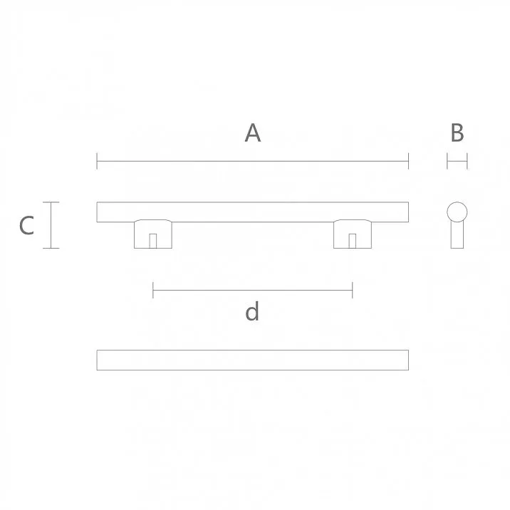 Palmer HL-054 wooden cabinet handle - bracket drawing