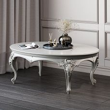 Pedestal for a coffee table made of solid wood, interior photo of a wooden table