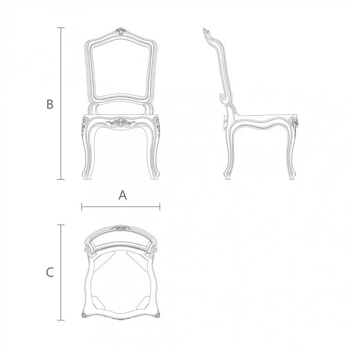 Chair frame STU-007 for modern interior &mdash; drawing