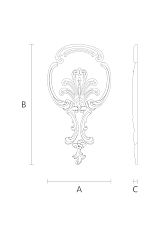 Decor appliqu&eacute; set with floral motif of leaves and flowers made of wood