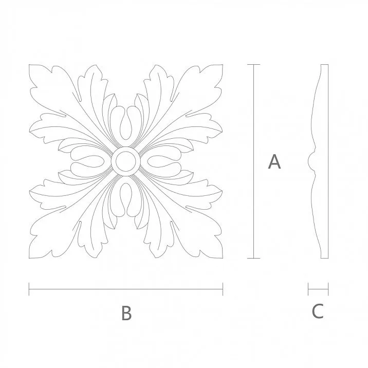 Architectural Element Rosette R-053 Drawing