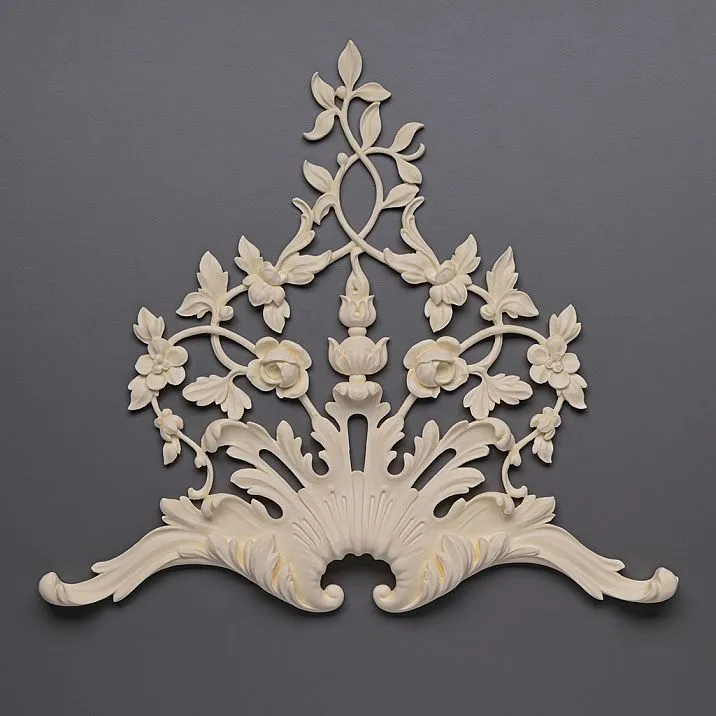 NPU.VRS-014L Molding Decor - Polyurethane Floral Overlay for Classic Interior
