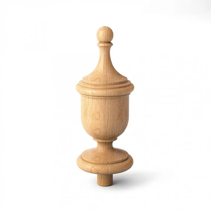 Finial on post L-114 made of wood with carved patterns