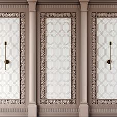 BS-002 pilaster base from wood for walls, photo in interior