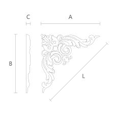 Carved wooden overlay N-386 for creating harmony and style in the home drawing