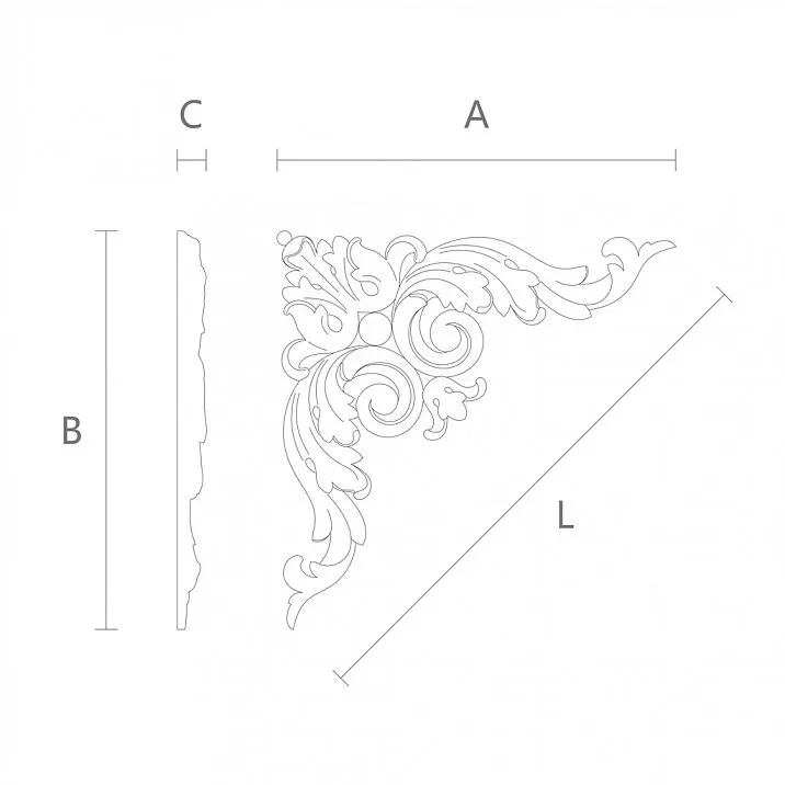 Carved wooden overlay N-386 for creating harmony and style in the home drawing