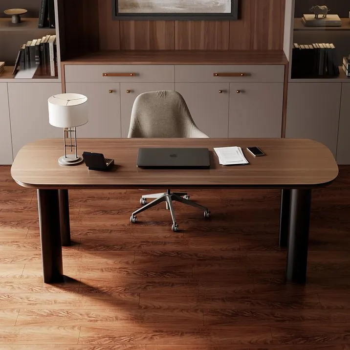 Modern furniture leg MN-241 made of solid beech and oak STAVROS with a metal plate, streamlined shape for tables and consoles, under enamel