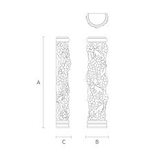 Decorative Wooden Column PLM-023 for Home Drawing