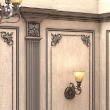 Column capital, wooden interior wall elements, carved capital KL-032