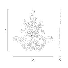 NPU.VRS-002 Versailles polyurethane decorative set - carved wall overlays