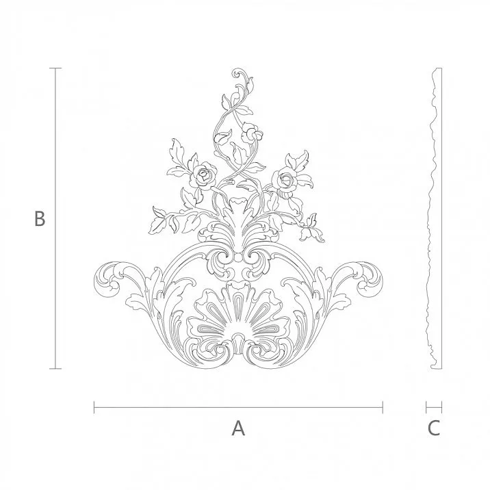 NPU.VRS-002 Versailles polyurethane decorative set - carved wall overlays