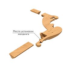 Carved Insert MLD-2U-2L from solid wood, photo of mounting scheme for molding