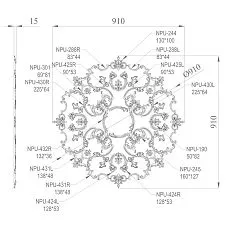 CPU-069 mold relief for decorating walls and ceilings with classical molding effect &mdash; kit composition